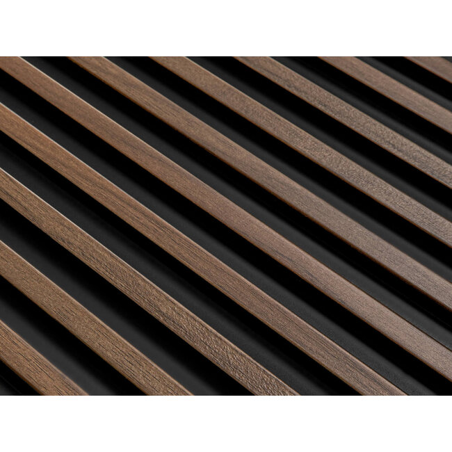 Mardom Decor 3D Wall Panel L0104T LAMELLI STRETTO | 12 cm breed | lengte 2 meter | Donkerbruin Eiken