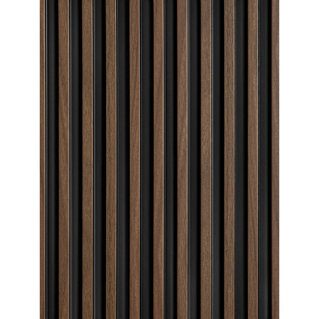 Mardom Decor 3D Wall Panel L0104T LAMELLI STRETTO | 12 cm breed | lengte 2 meter | Donkerbruin Eiken