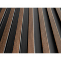 Mardom Decor 3D Wall Panel L0104T LAMELLI STRETTO | 12 cm breed | lengte 2 meter | Donkerbruin Eiken