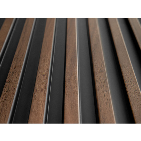 Mardom Decor 3D Wall Panel L0104T LAMELLI STRETTO | 12 cm breed | lengte 2 meter | Donkerbruin Eiken
