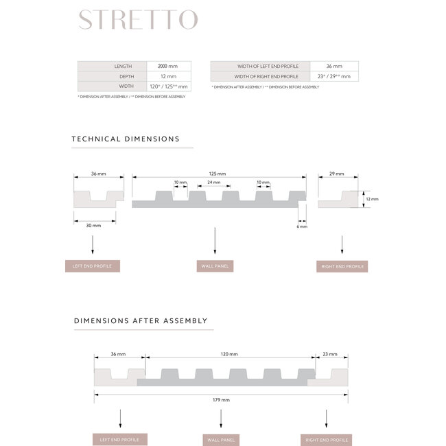 Mardom Decor Eindstuk links STRETTO L0104LT | Donkerbruin Eiken | 200 x 3,6 x 1,2 cm