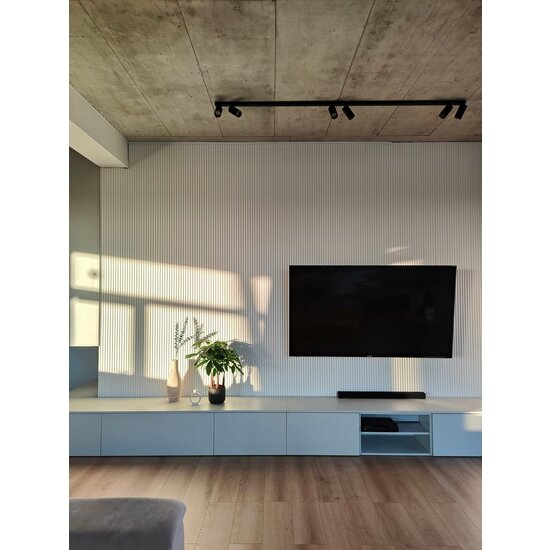 Mardom Decor 3D Wall Panel L0101T LAMELLI STRETTO | 12 cm breed | lengte 2 meter | Wit