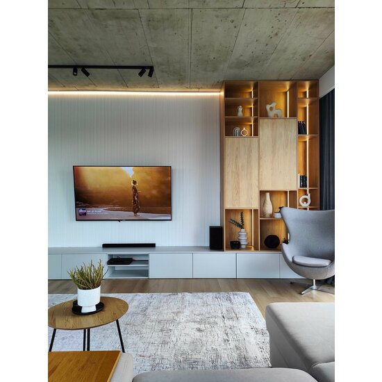 Mardom Decor 3D Wall Panel L0101T LAMELLI STRETTO | 12 cm breed | lengte 2 meter | Wit