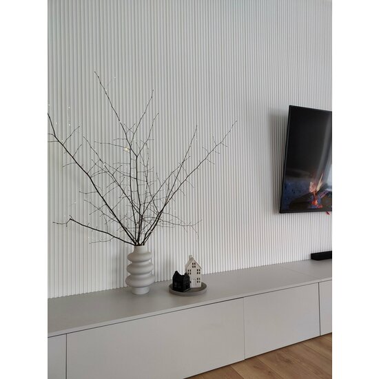 Mardom Decor 3D Wall Panel L0101T LAMELLI STRETTO | 12 cm breed | lengte 2 meter | Wit