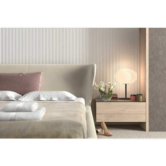 Mardom Decor 3D Wall Panel L0101T LAMELLI STRETTO | 12 cm breed | lengte 2 meter | Wit