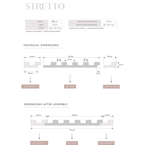 Mardom Decor Eindstuk links STRETTO L0101LT | Wit | 200 x 3,6 x 1,2 cm