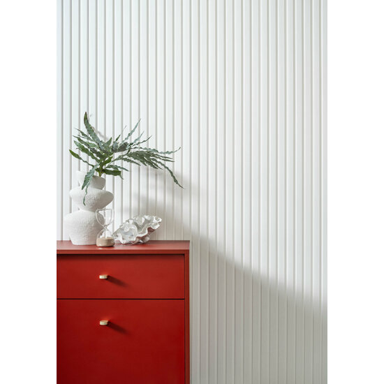 Mardom Decor Wall Panel L0201T LAMELLI MEDIO | 12,1 cm breed | lengte 2 meter | Wit