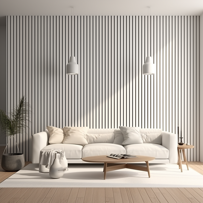 Mardom Decor Wall Panel L0201T LAMELLI MEDIO | 12,1 cm breed | lengte 2 meter | Wit