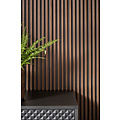 Mardom Decor 3D Wall Panel L0104T LAMELLI STRETTO | 12 cm breed | lengte 2 meter | Donkerbruin Eiken