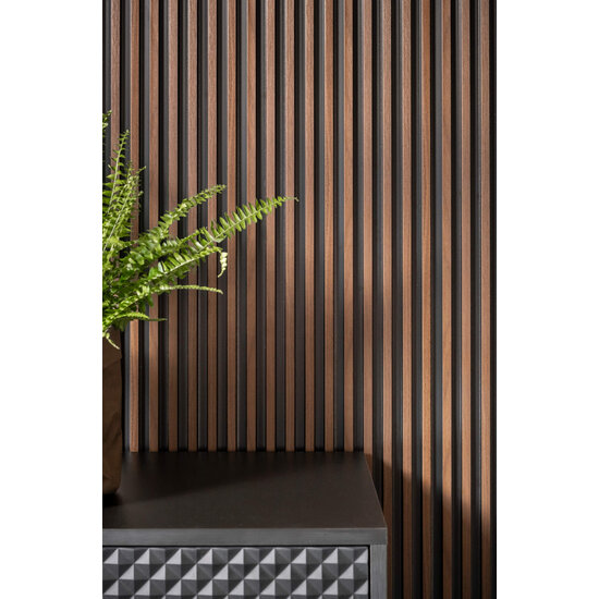 Mardom Decor 3D Wall Panel L0104T LAMELLI STRETTO | 12 cm breed | lengte 2 meter | Donkerbruin Eiken