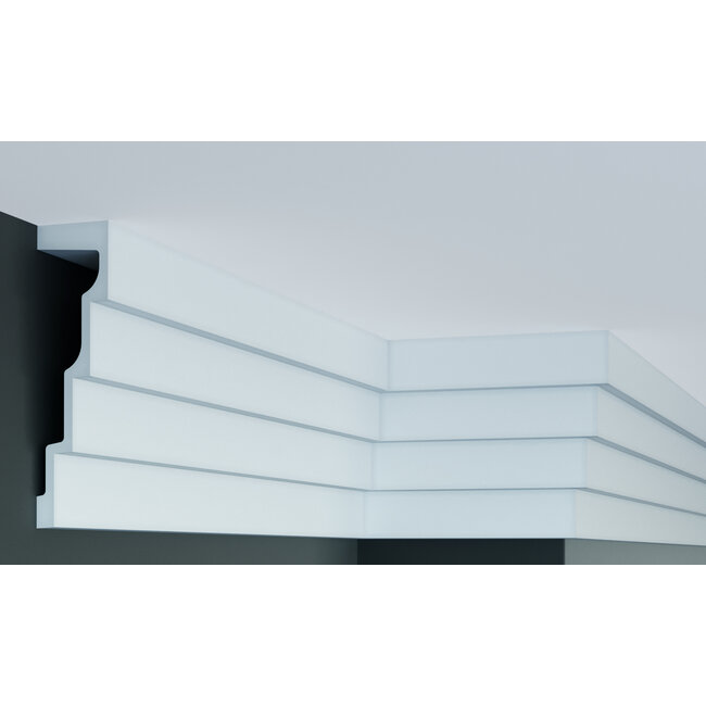 Grand Decor Steps Plafondlijst P886 (190 x 50 mm), polyurethaan, lengte 2 m