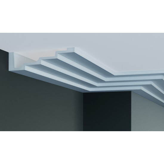 Grand Decor Steps Plafondlijst P886 (190 x 50 mm), polyurethaan, lengte 2 m