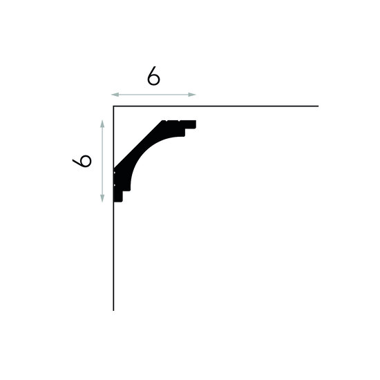 Mardom Decor Plint MD145 LED (60 x 60 mm), HDPS, lengte 2 m