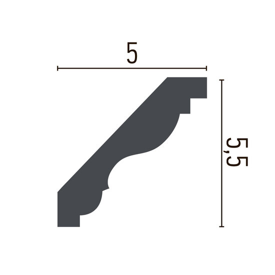 Grand Decor Plafondlijst P931 (55 x 50 mm), polyurethaan, lengte 2 m