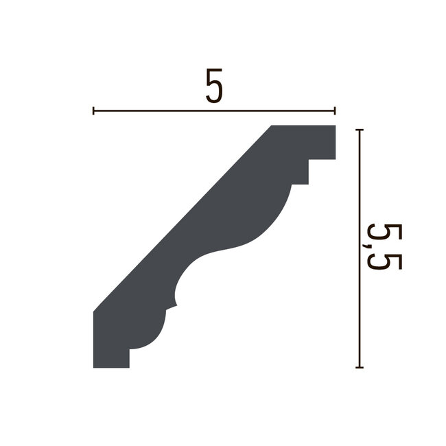 Grand Decor Plafondlijst P931 (55 x 50 mm), polyurethaan, lengte 2 m