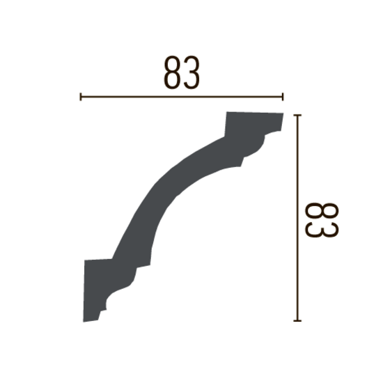 Grand Decor Plafondlijst P835 (83 x 83 mm), polyurethaan, lengte 2 m