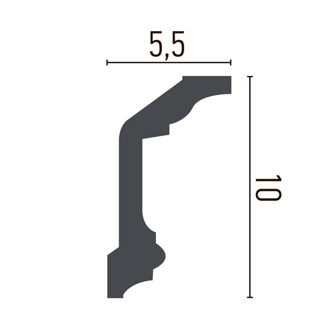 Grand Decor Kroonlijst P923 (100 x 55 mm), polyurethaan, lengte 2 m