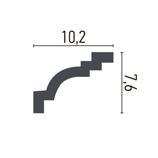 Grand Decor Plafondlijst P928 (102 x 76 mm), polyurethaan, lengte 2 m