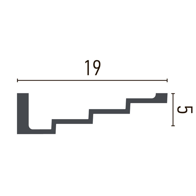 Grand Decor Steps Plafondlijst P886 (190 x 50 mm), polyurethaan, lengte 2 m