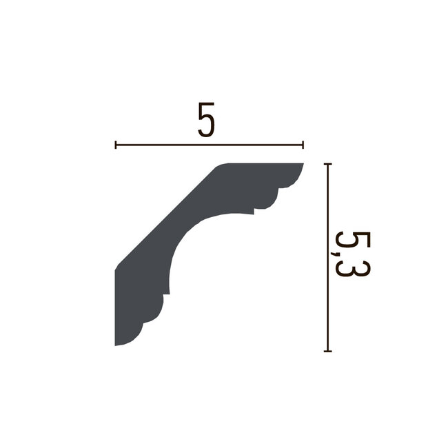 Grand Decor Kroonlijst P810 (53 x 50 mm), polyurethaan, lengte 2 m
