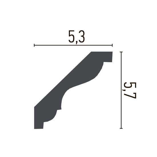 Grand Decor Kroonlijst P805 (57 x 53 mm), polyurethaan, lengte 2 m