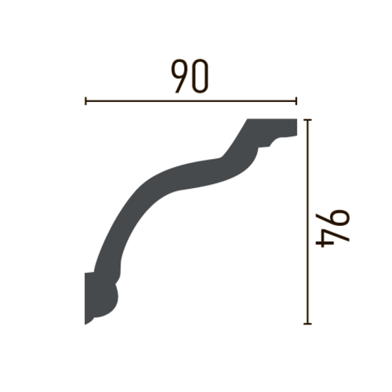 Grand Decor Kroonlijst P816 (94 x 90 mm), polyurethaan, lengte 2 m