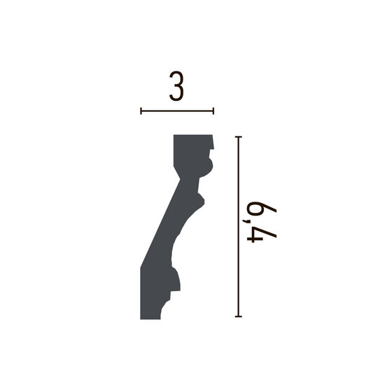 Grand Decor Kroonlijst C747 (64 x 30 mm), polyurethaan, lengte 2 m