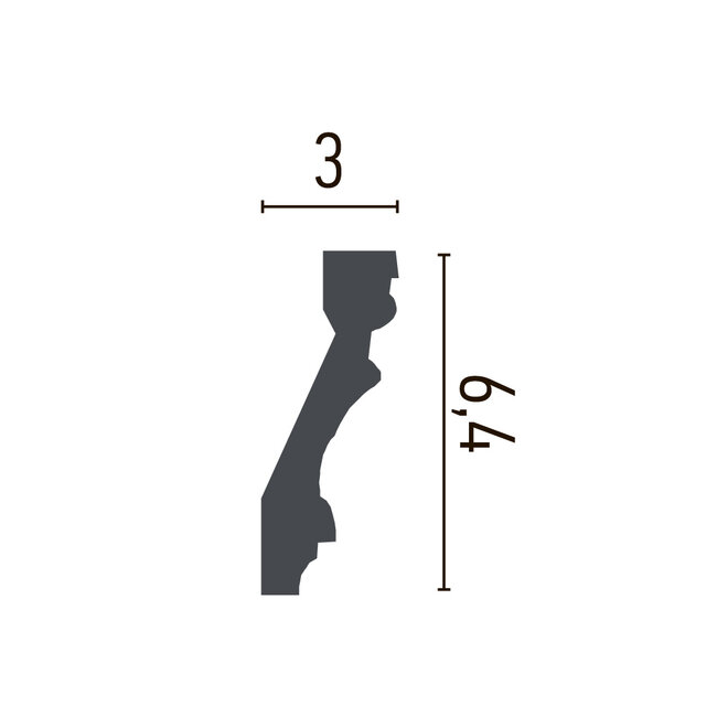 Grand Decor Kroonlijst C747 (64 x 30 mm), polyurethaan, lengte 2 m