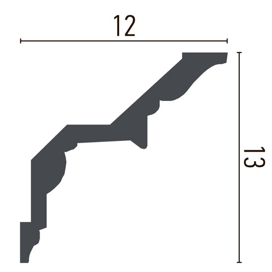 Grand Decor Kroonlijst C755 (130 x 120 mm), polyurethaan, lengte 2 m
