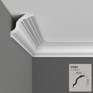 Grand Decor Kroonlijst P905 (81 x 80 mm), polyurethaan, lengte 2 m