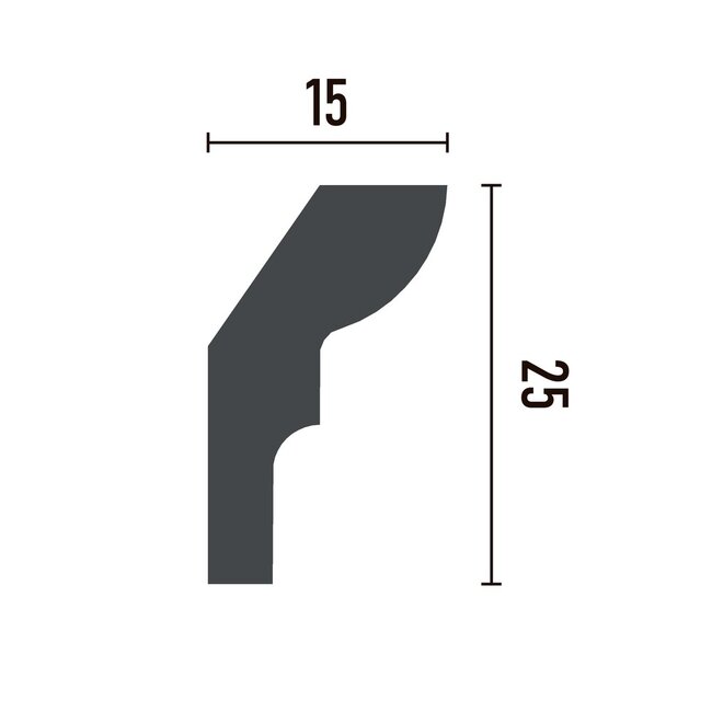 Grand Decor Cornice P892 (25 x 15 mm), polyurethane, length 2 m