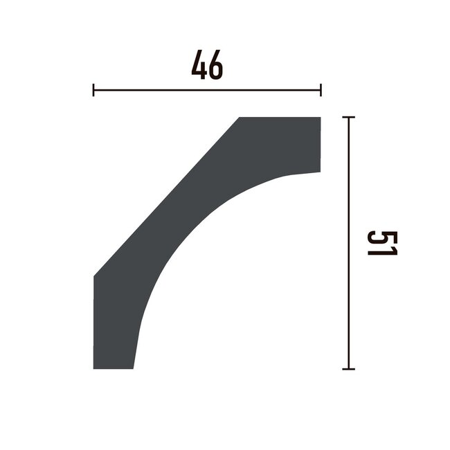 Grand Decor Plafondlijst P941 (51 x 46 mm), polyurethaan, lengte 2 m