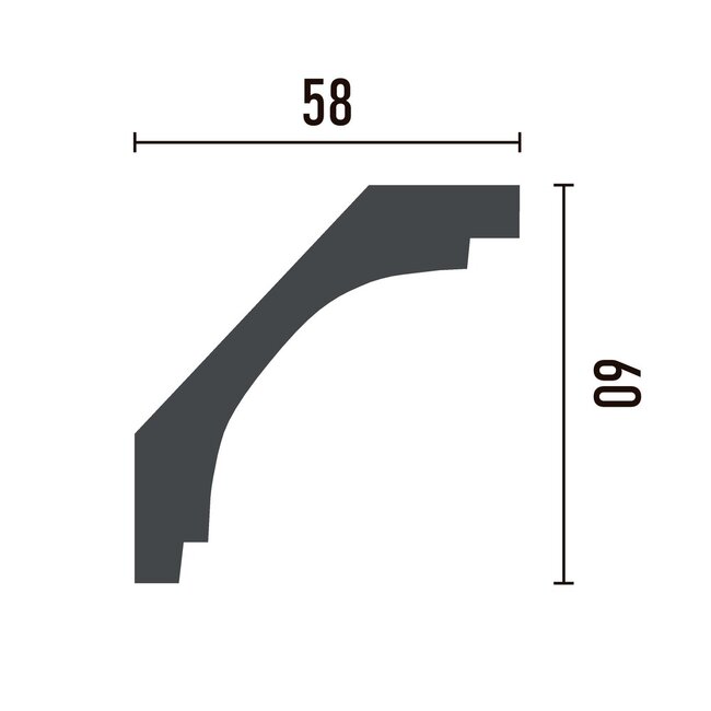 Grand Decor Ceiling moulding P930 (60 x 58 mm), polyurethane, length 2 m