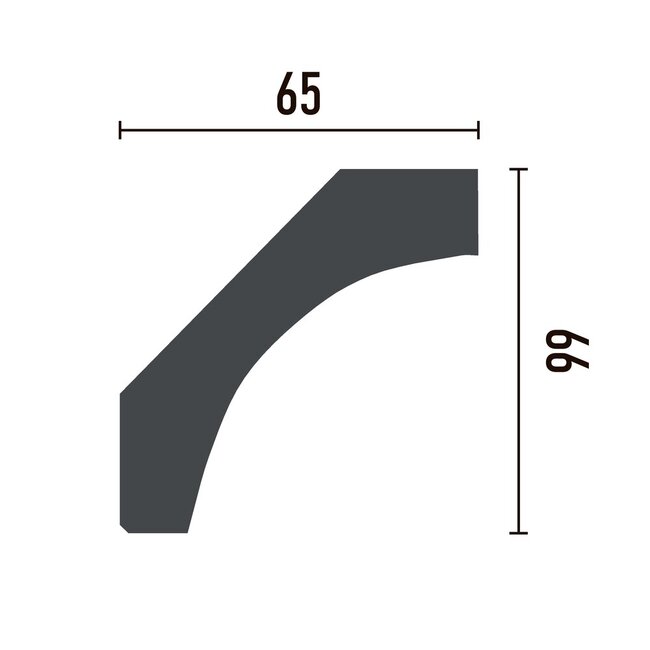 Grand Decor Plafondlijst P944 (66 x 65 mm), polyurethaan, lengte 2 m