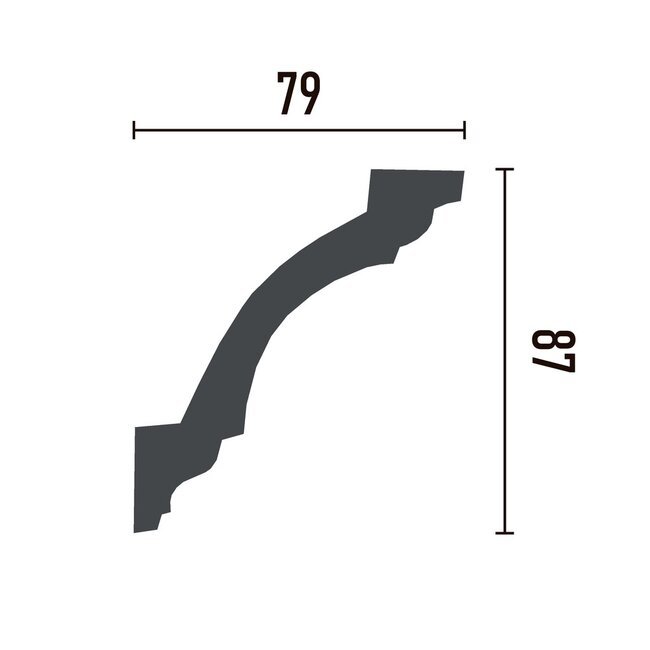 Grand Decor Plafondlijst P835 (87 x 79 mm), polyurethaan, lengte 2 m