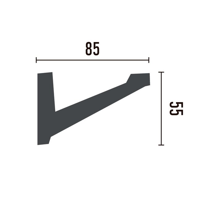 Grand Decor Cornice P881 (85 x 55 mm), polyurethane, length 2 m