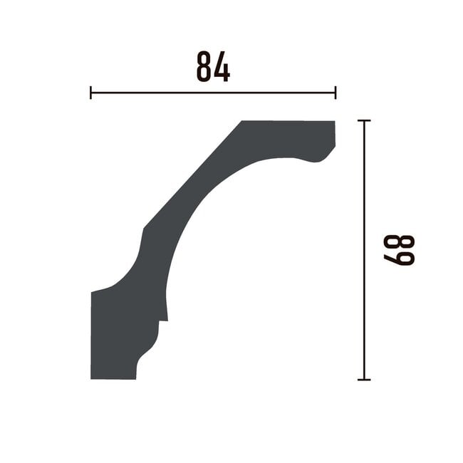 Grand Decor Ceiling moulding P935 (89 x 84 mm), polyurethane, length 2 m