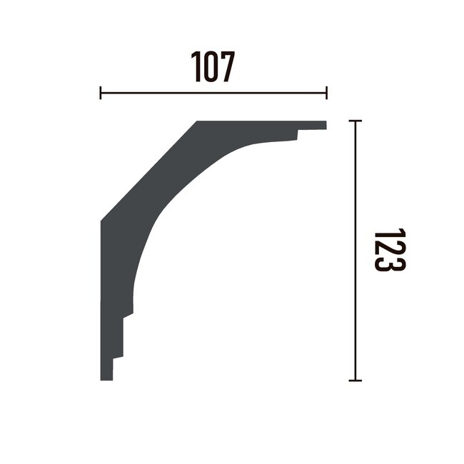Grand Decor Cornice P907 (123 x 107 mm), polyurethane, length 2 m