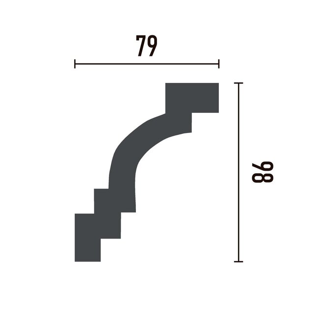 Grand Decor Ceiling moulding P928 (98 x 79 mm), polyurethane, length 2 m
