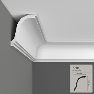 Grand Decor Cornice P910 (108 x 90 mm), polyurethane, length 2 m