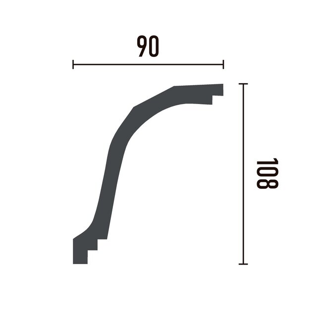 Grand Decor Cornice P910 (108 x 90 mm), polyurethane, length 2 m