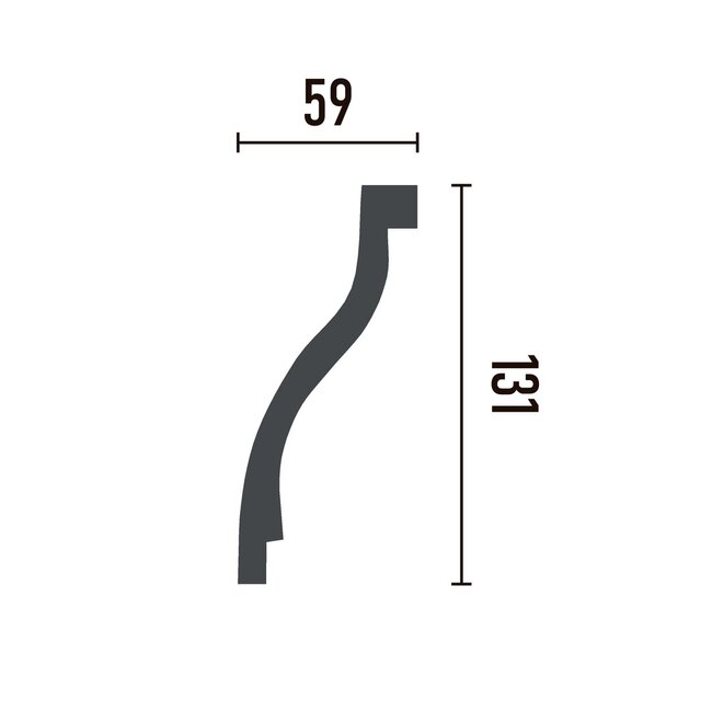 Grand Decor Ceiling moulding P918 (131 x 59 mm), polyurethane, length 2 m
