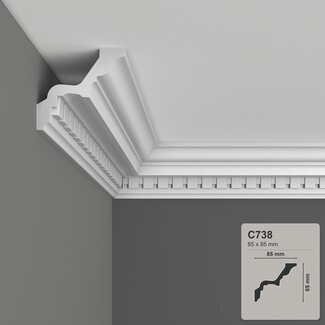 Grand Decor Ceiling moulding C738 (85 x 85 mm), polyurethane, length 2 m