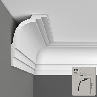 Grand Decor Cornice P880 (170 x 120 mm), polyurethane, length 2 m