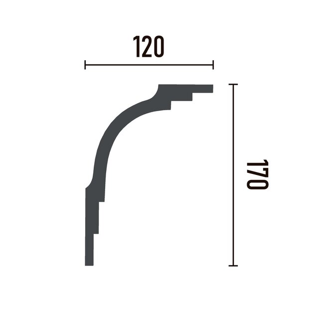 Grand Decor Cornice P880 (170 x 120 mm), polyurethane, length 2 m