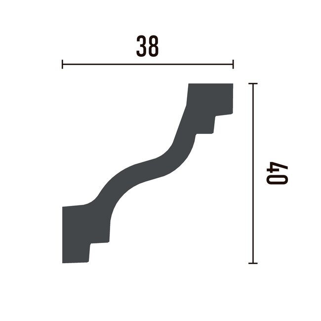 Grand Decor Cornice P829 (40 x 38 mm), polyurethane, length 2 m