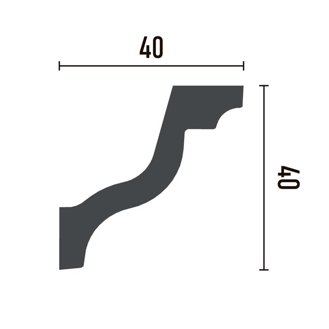 Grand Decor Cornice P824 (40 x 40 mm), polyurethane, length 2 m