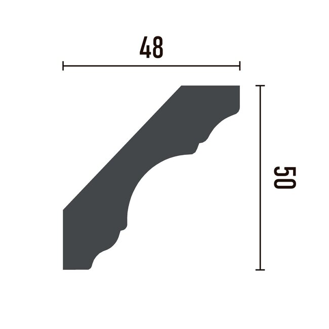 Grand Decor Ceiling moulding P822 (50 x 48 mm), polyurethane, length 2 m