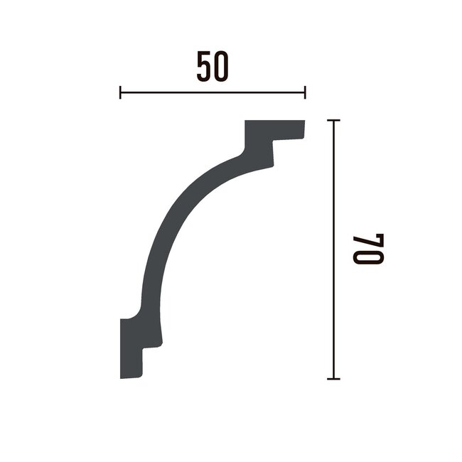 Grand Decor Kroonlijst P821 (70 x 50 mm), polyurethaan, lengte 2 m