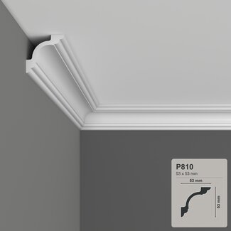 Grand Decor Kroonlijst P810 (53 x 53 mm), polyurethaan, lengte 2 m